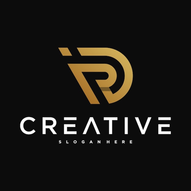 Diseño del logotipo de la letra PD con estilo moderno Preamium Vector