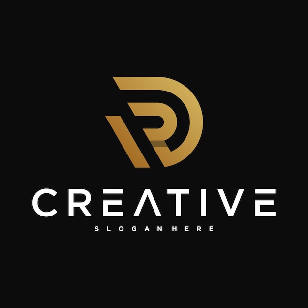 Diseño del logotipo de la letra PD con estilo moderno Preamium Vector