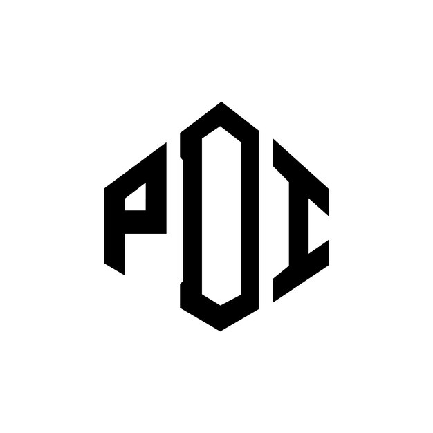 Diseño de logotipo de letra PDI con forma de polígono PDI poligono y forma de cubo diseño de logotipo PDI hexágono modelo de logotipo vectorial colores blanco y negro PDI monograma negocio y logotipo de bienes raíces