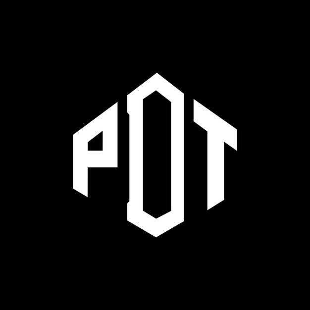 Diseño del logotipo de la letra PDT con forma de polígono PDT diseño del logotipo en forma de póligono y cubo PDT hexágono modelo de logotipo vectorial colores blanco y negro PDT monograma logotipo de negocios y bienes raíces