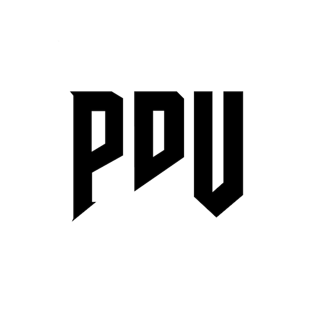 Diseño de logotipo de letra PDU para una empresa de tecnología Diseño del logotipo PDU Combinación de colores blanco y negro PDU Logotipo PDU Vector PDU Diseño del icono PDU Alfabeto PDU Tipografía diseño del logotipo