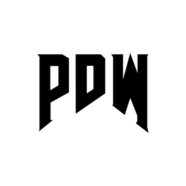 Diseño de logotipo de letra PDW para una empresa de tecnología Diseño del logotipo PDW Combinación de colores blanco y negro PDW Logotipo PDW Vector PDW Diseño del icono PDW Alfabeto PDW Tipografía diseño del logotipo