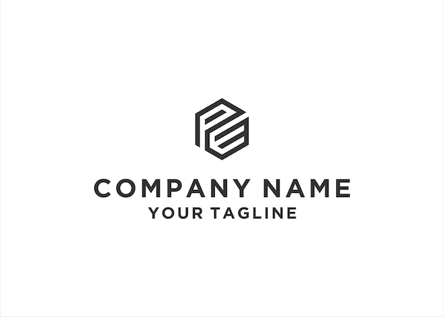 Diseño de logotipo de letra PE, monograma de PE mínimo en formato vectorial editable