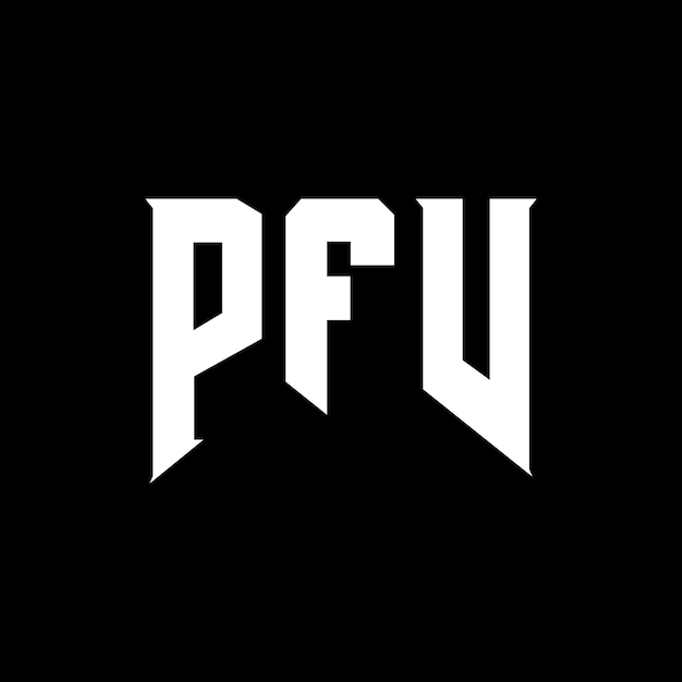 Diseño de logotipo de letra PFV para una empresa de tecnología Diseño del logotipo PFV combinación de colores blanco y negro Logotipo PFV vector PFV diseño Icono PFV alfabeto PFV tipografía Diseño del Logotipo