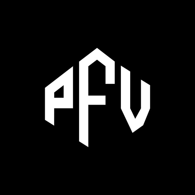 Vector diseño de logotipo de letra pfv con forma de polígono pfv polígono y forma de cubo diseño de logotipo pfv hexágono modelo de logotipo vectorial colores blanco y negro pfv monograma negocio y logotipo de bienes raíces