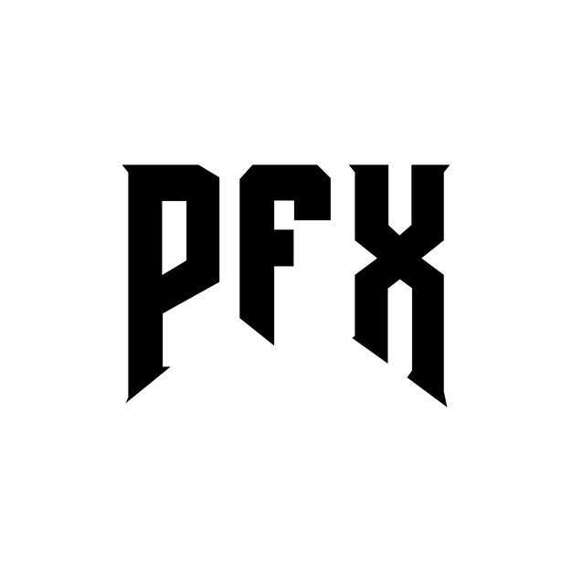Diseño de logotipo de letra PFX para una empresa de tecnología Diseño del logotipo PFX combinación de colores blanco y negro PFX logo PFX vector PFX diseño PFX icono PFX alfabeto PFX tipografía diseño del logotipo