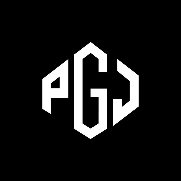 Vector diseño del logotipo de la letra pgj con forma de polígono pgj polígono y forma de cubo diseño del logotipo pgj hexágono modelo de logotipo vectorial colores blanco y negro pgj monograma negocio y logotipo de bienes raíces
