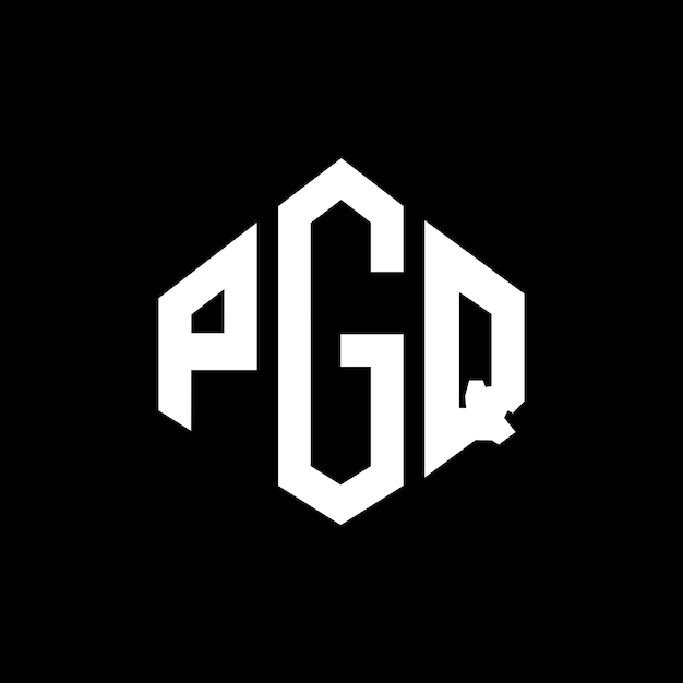 Diseño de logotipo de letra PGQ con forma de polígono PGQ polígono y forma de cubo diseño de logotipo PGQ hexágono patrón de logotipo vectorial colores blanco y negro PGQ monograma de negocios y logotipo de bienes raíces