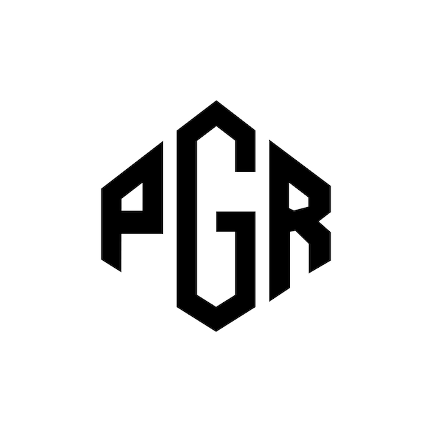 Diseño de logotipo de letra PGR con forma de polígono PGR polígono y forma de cubo diseño de logotipo PGR hexágono modelo de logotipo vectorial colores blanco y negro PGR monograma negocio y logotipo de bienes raíces