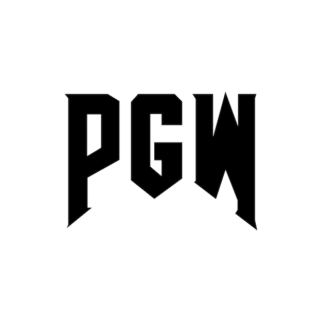 Diseño de logotipo de letra PGW para una empresa de tecnología Diseño de Logotipo PGW combinación de colores blanco y negro Diseño de diseño de logotipo PGW Vector PGW Icon PGW Alfabeto PGW Tipografía PGW
