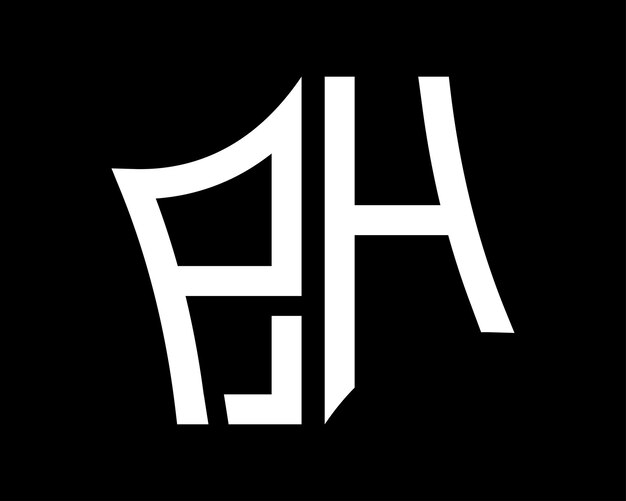 Diseño del logotipo de la letra PH arte vectorial