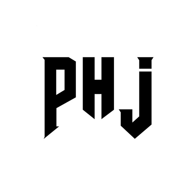 Diseño de logotipo de letra PHJ para una empresa de tecnología Diseño de Logotipo PHJ combinación de colores blanco y negro Diseño de diseño de logotipo PHJ Vector Diseño de PHJ Icon PHJ Alfabeto PHJ Tipografía Diseño del logotipo