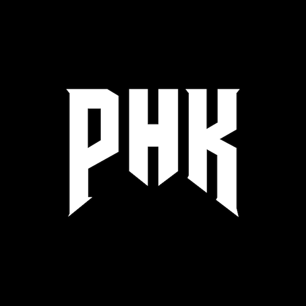 Diseño de logotipo de letra PHK para una empresa de tecnología Diseño del logotipo PHK combinación de colores blanco y negro Logotipo PHK Vector Diseño PHK Icono PHK Alfabeto PHK Tipografía Diseño del Logotipo