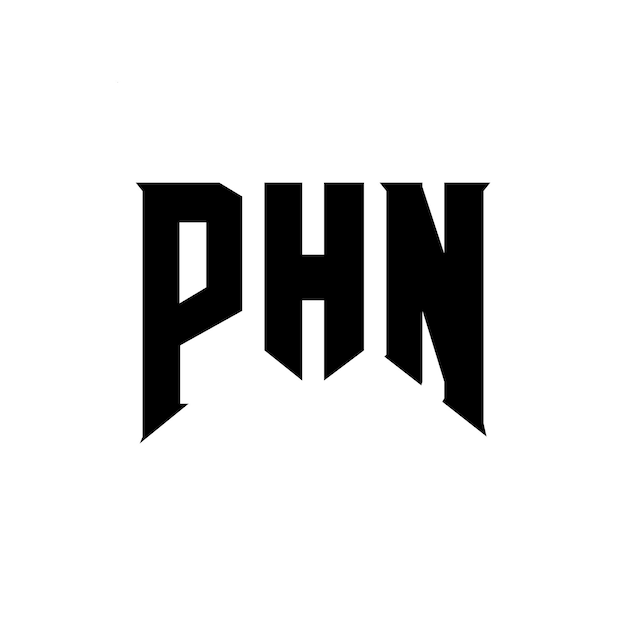 Diseño de logotipo de letra PHN para una empresa de tecnología Diseño del logotipo PHN combinación de colores blanco y negro Diseño del Logotipo PHN Vector PHN Diseño del Icono PHN Alfabeto PHN Tipografía