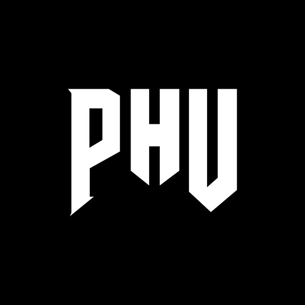 Diseño de logotipo de letra PHU para una empresa de tecnología Diseño de logótipo PHU combinación de colores blanco y negro Diseño del logotipo PHU Vector PHU Diseño del icono PHU Alfabeto PHU Tipo de diseño del logotipo