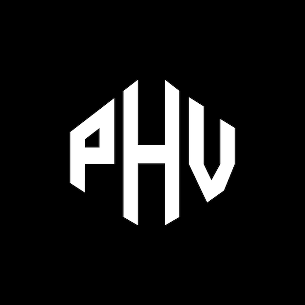Diseño del logotipo de la letra PHV con forma de polígono PHV diseño del logotipo del polígono y la forma del cubo PHV hexágono modelo de logotipo vectorial colores blanco y negro PHV monograma de negocios y logotipo de bienes raíces