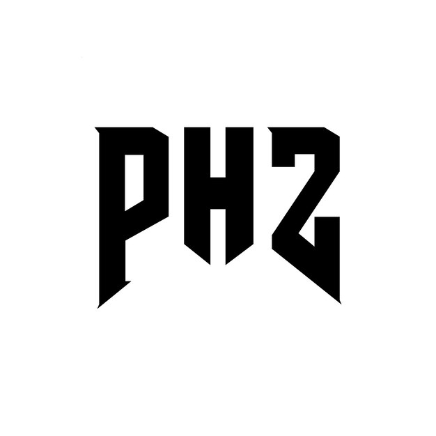 Diseño de logotipo de letra PHZ para la compañía de tecnología Diseño de logótipo PHZ combinación de colores blanco y negro Diseño del logotipo PHZ Vector Diseño del logó del icono PHZ Alfabeto PHZ Tipografía