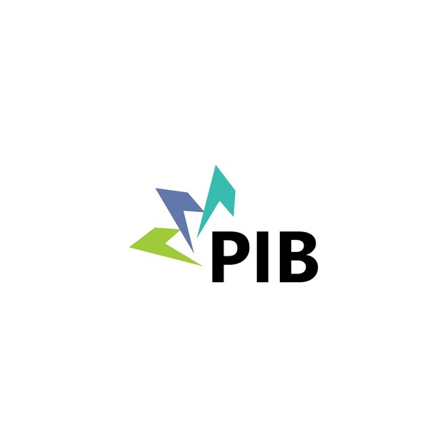 Diseño del logotipo de la letra PIB en fondo blanco Diseño vectorial del logotipo creativo y moderno de la carta PIB
