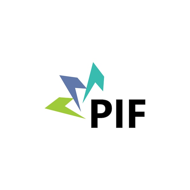 Diseño del logotipo de la letra PIF en fondo blanco Diseño creativo y moderno del logotipio de la carta PIF Diseño vectorial
