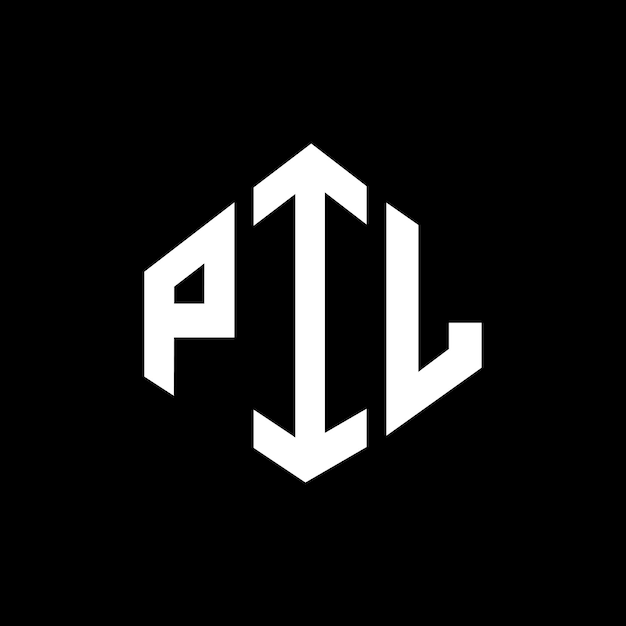 Diseño del logotipo de la letra PIL con forma de polígono PIL diseño del logotipo en forma de póligono y cubo PIL hexágono modelo de logotipo vectorial colores blanco y negro PIL monograma de negocios y logotipo de bienes raíces