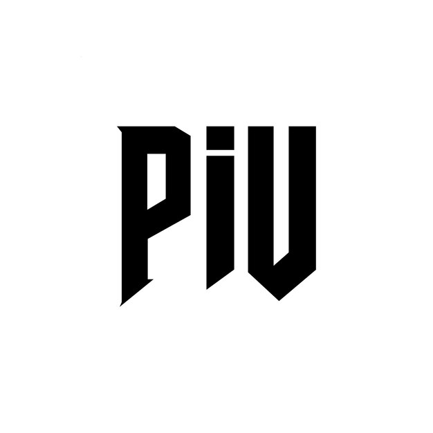 Diseño de logotipo de letra PIU para una empresa de tecnología Diseño del logotipo PIU Combinación de colores blanco y negro Logotipo PIU Vector PIU Diseño del icono PIU Alfabeto PIU Tipo de diseño del logotipo