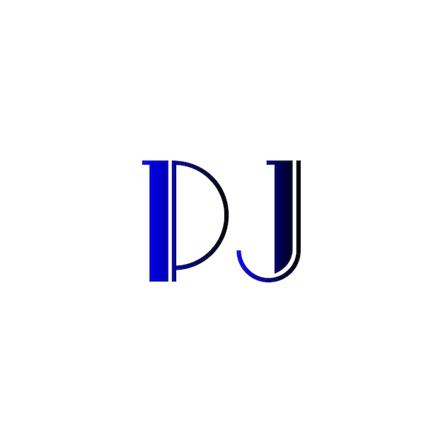 diseño del logotipo de la letra pj
