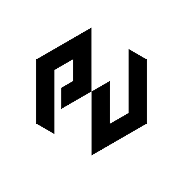 Diseño de logotipo de letra pj