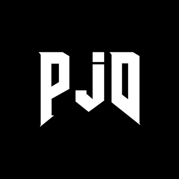 Diseño de logotipo de letra PJD para una empresa de tecnología Diseño del logotipo PJD combinación de colores blanco y negro Diseño del logó PJD Vector PJD Diseño del icono PJD Alfabeto PJD