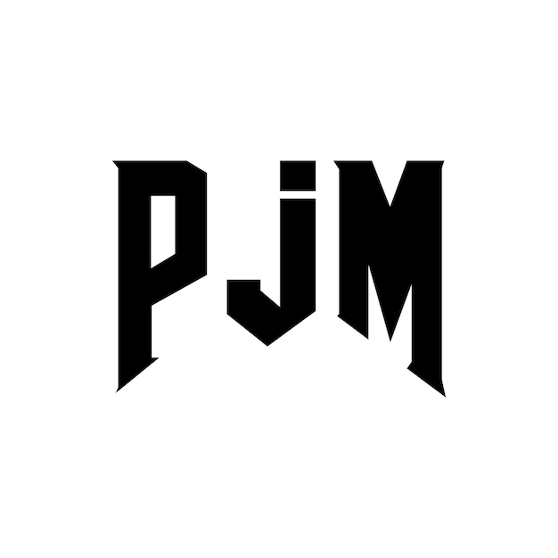 Diseño de logotipo de letra PJM para una empresa de tecnología Diseño del logotipo PJM combinación de colores blanco y negro PJM PJM vector PJM diseño PJM icono PJM alfabeto PJM tipografía diseño del logotipo