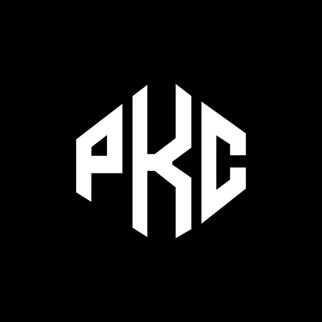 Diseño de logotipo de letra PKC con forma de polígono PKC polígono y forma de cubo diseño de logotipo PKC hexágono patrón de logotipo vectorial colores blanco y negro PKC monograma de negocios y logotipo de bienes raíces