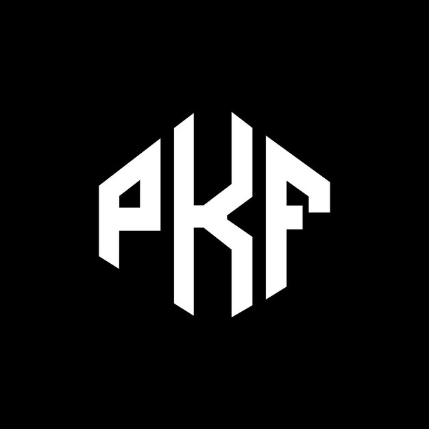 Diseño de logotipo de letra PKF con forma de polígono PKF polígono y forma de cubo diseño de logotipo PKF hexágono patrón de logotipo vectorial colores blanco y negro PKF monograma logotipo de negocios e inmobiliario