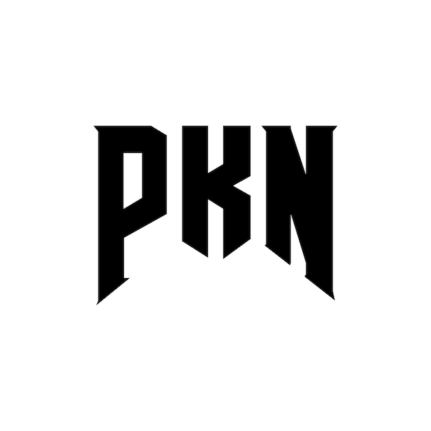 Diseño de logotipo de letra PKN para una empresa de tecnología Diseño de Logotipo PKN combinación de colores blanco y negro Diseño de diseño de logotipo PKN Vector PKN Diseño de icono PKN Alfabeto PKN Tipografía del logotipo
