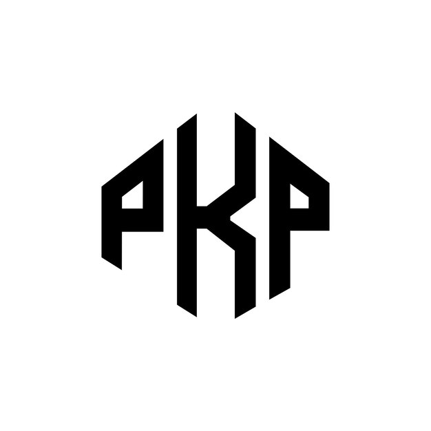 Diseño del logotipo de la letra PKP con forma de polígono PKP diseño del logotipo en forma de póligono y cubo PKP hexágono modelo de logotipo vectorial colores blanco y negro PKP monograma logotipo de negocios e inmobiliario