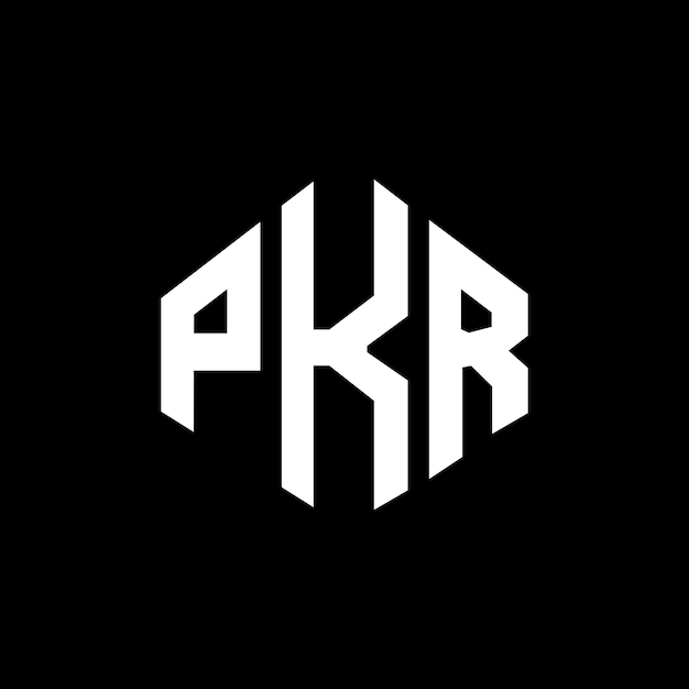 Vector diseño del logotipo de la letra pkr con forma de polígono pkr polígono y forma de cubo diseño del logotipo pkr hexágono modelo de logotipo vectorial colores blanco y negro pkr monograma negocio y logotipo de bienes raíces