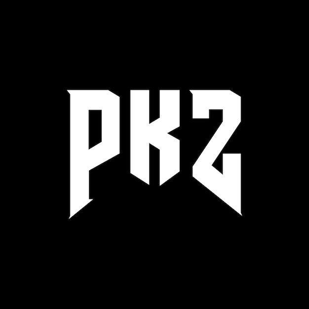 Diseño de logotipo de letra PKZ para la compañía de tecnología Diseño de Logotipo PKZ combinación de colores blanco y negro Diseño de diseño de logotipo PKZ Vector Diseño de PKZ Icono PKZ Alfabeto PKZ Tipografía
