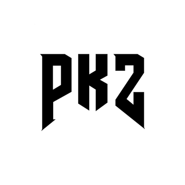 Diseño de logotipo de letra PKZ para la compañía de tecnología Diseño de Logotipo PKZ combinación de colores blanco y negro Diseño de diseño de logotipo PKZ Vector Diseño de PKZ Icono PKZ Alfabeto PKZ Tipografía