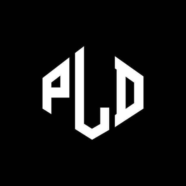 Diseño del logotipo de la letra PLD con forma de polígono PLD poligono y forma de cubo diseño del logotipo PLD hexágono modelo de logotipo vectorial colores blanco y negro PLD monograma negocio y logotipo de bienes raíces