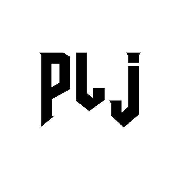 Diseño de logotipo de letra PLJ para una empresa de tecnología Diseño del logotipo PLJ combinación de colores blanco y negro Diseño del Logotipo PLJ Vector PLJ Diseño del Icono PLJ Alfabeto PLJ Tipografía