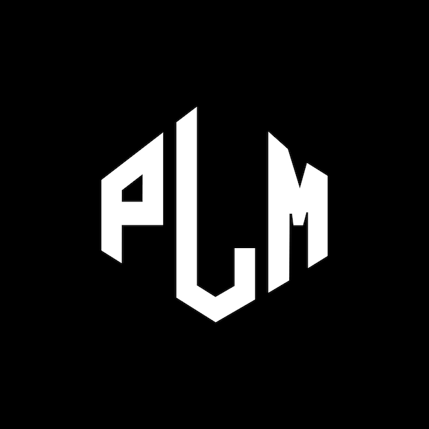Diseño de logotipo de letra PLM con forma de polígono PLM polígono y forma de cubo diseño de logotipo PLM hexágono modelo de logotipo vectorial colores blanco y negro PLM monograma negocio y logotipo de bienes raíces