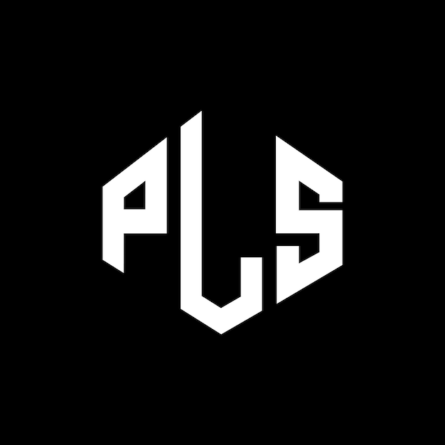 Diseño de logotipo de letra PLS con forma de polígono PLS polígono y forma de cubo diseño de logotipo PLS hexágono patrón de logotipo vectorial colores blanco y negro PLS monograma logotipo de negocios e inmobiliario
