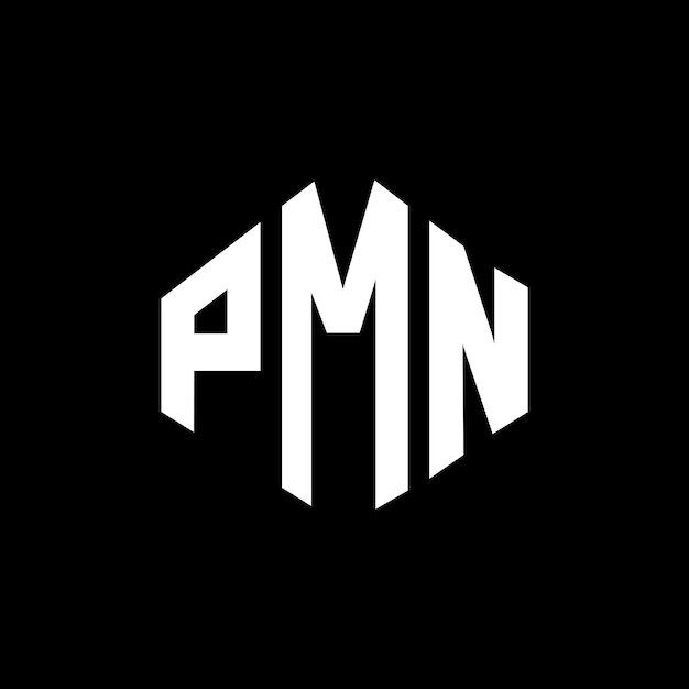 Diseño del logotipo de la letra PMN con forma de polígono PMN diseño del logotipo en forma de póligono y cubo PMN hexágono modelo de logotipo vectorial colores blanco y negro PMN monograma negocio y logotipo de bienes raíces
