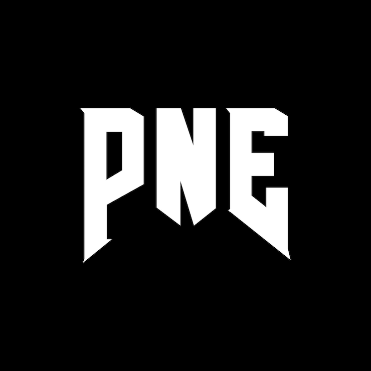 Vector diseño de logotipo de letra pne para una empresa de tecnología pne diseño de logotipo pne combinación de colores blanco y negro pne logo pne vector pne diseño pne icono pne alfabeto pne tipografía diseño del logotipo