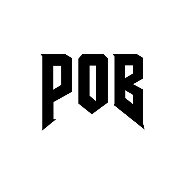 Diseño de logotipo de letra POB para una empresa de tecnología Diseño del logotipo POB combinación de colores blanco y negro Logotipo POB Vector POB Diseño del icono POB Alfabeto POB Tipografía diseño del logotipo