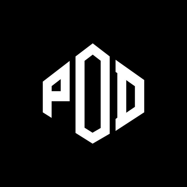 Diseño del logotipo de la letra POD con forma de polígono POD diseño del logotipo en forma de póligono y cubo POD hexágono modelo de logotipo vectorial colores blanco y negro POD monograma logotipo de negocios y bienes raíces