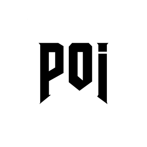 Diseño de logotipo de letra POI para una empresa de tecnología Diseño del logotipo POI combinación de colores blanco y negro Logotipo POI Vector diseño del logotipo del icono POI Alfabeto POI Tipografía diseño