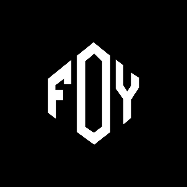 Diseño del logotipo de la letra polígono en forma de polígono sobre fondo negro