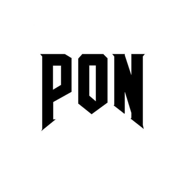 Diseño de logotipo de letra PON para una empresa de tecnología Diseño del logotipo PON combinación de colores blanco y negro PON logotipo Vector PON diseño PON icono PON alfabeto PON tipografía diseño del logotipo