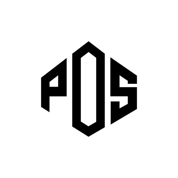 Diseño de logotipo de letra POS con forma de polígono POS diseño de logotipo en forma de póligono y cubo POS hexágono plantilla de logotipo vectorial colores blanco y negro POS monograma negocio y logotipo de bienes raíces