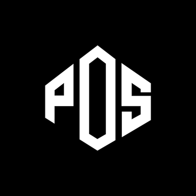 Diseño de logotipo de letra POS con forma de polígono POS diseño de logotipo en forma de póligono y cubo POS hexágono plantilla de logotipo vectorial colores blanco y negro POS monograma negocio y logotipo de bienes raíces
