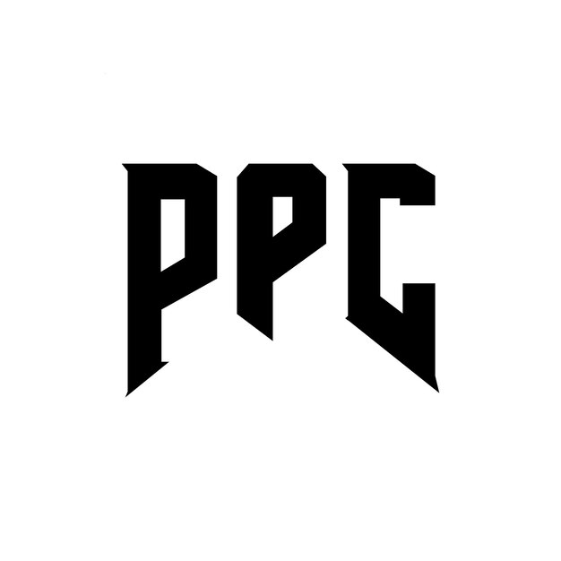 Diseño de logotipo de letra PPC para una empresa de tecnología Diseño del logotipo PPC combinación de colores blanco y negro Logotipo PPC vector PPC Diseño del icono PPC Alfabeto PPC Tipo de diseño del logotipo